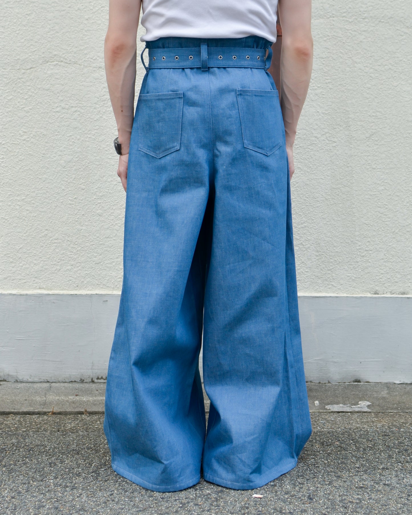 UE-004 / rigid denim hakama pant