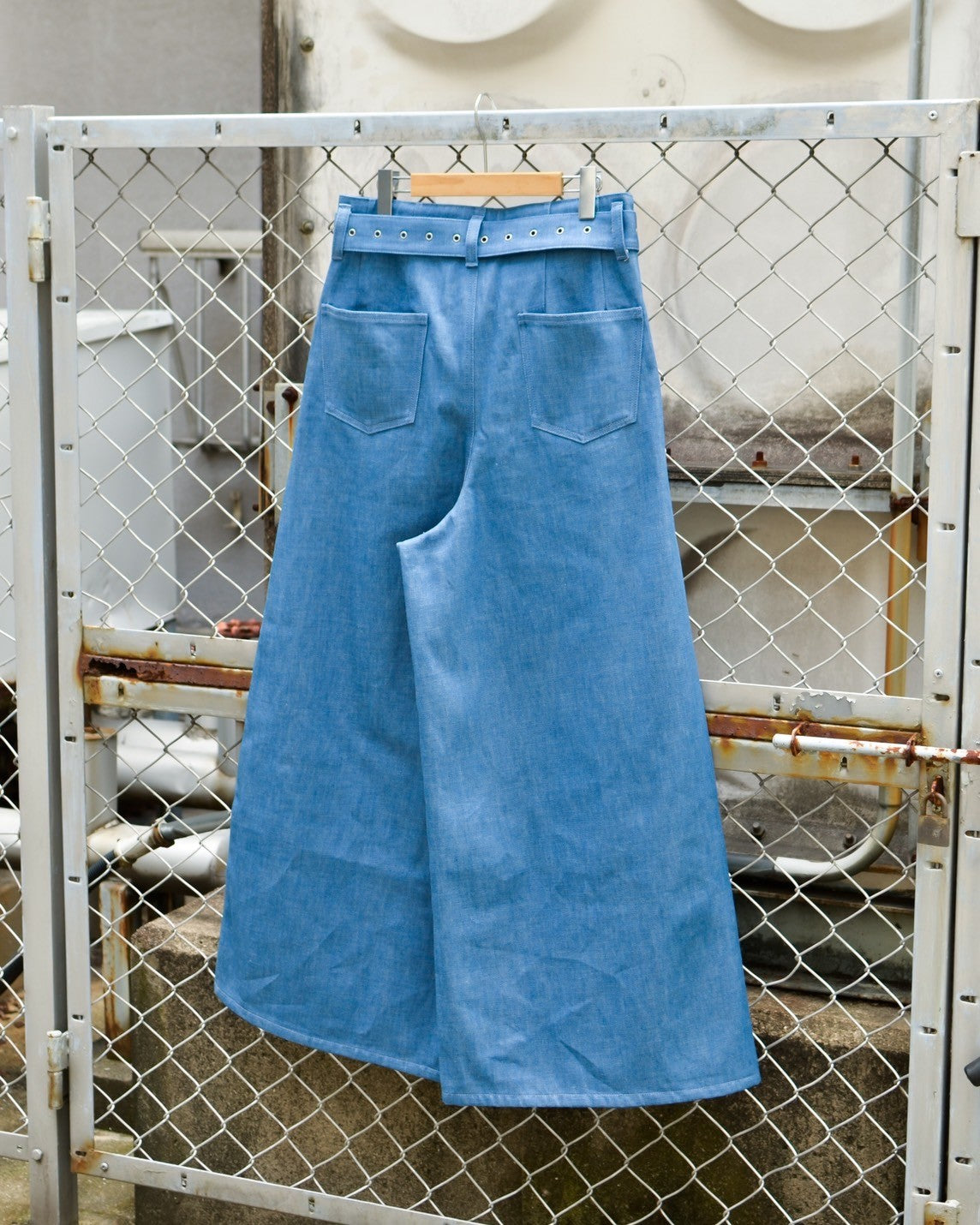 UE-004 / rigid denim hakama pant