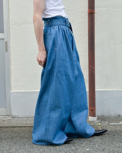 UE-004 / rigid denim hakama pant