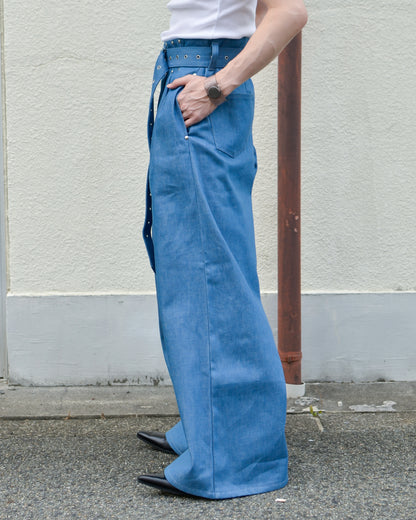 UE-004 / rigid denim hakama pant