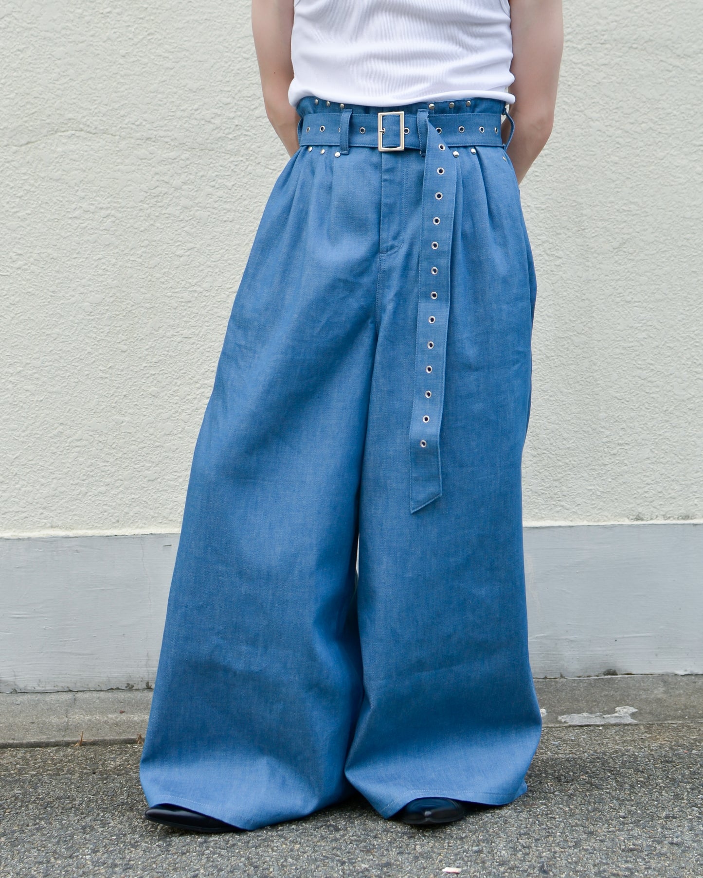 UE-004 / rigid denim hakama pant