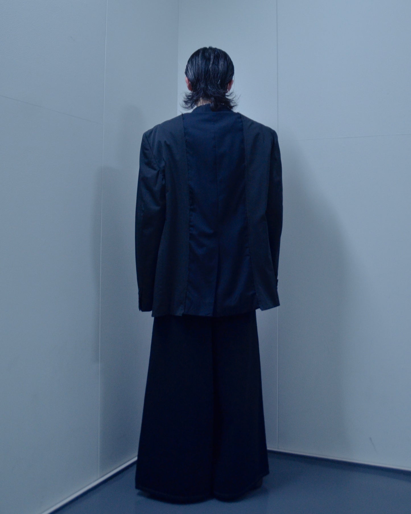 UE-004-BLK / denim hakama pant "overdye"