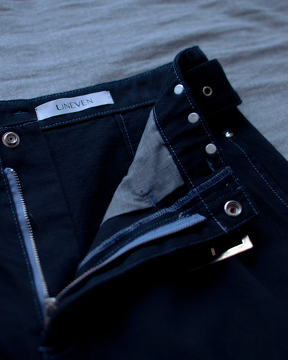 UE-004-BLK / denim hakama pant "overdye"