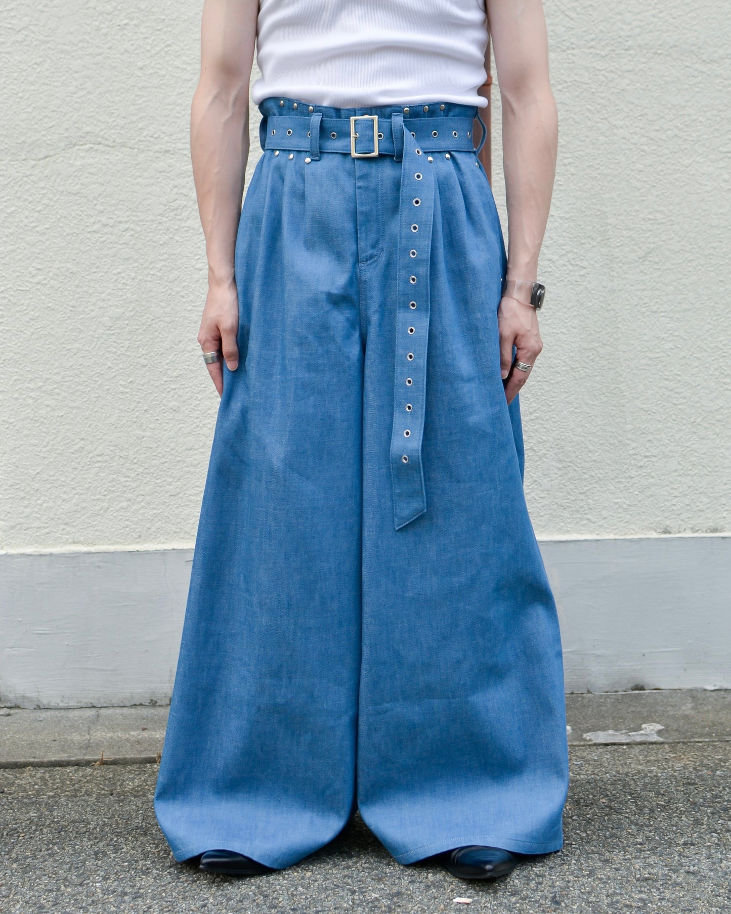 UE-004 / rigid denim hakama pant