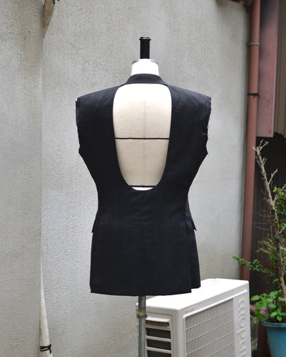 RE-012 / open back vest【A-B】