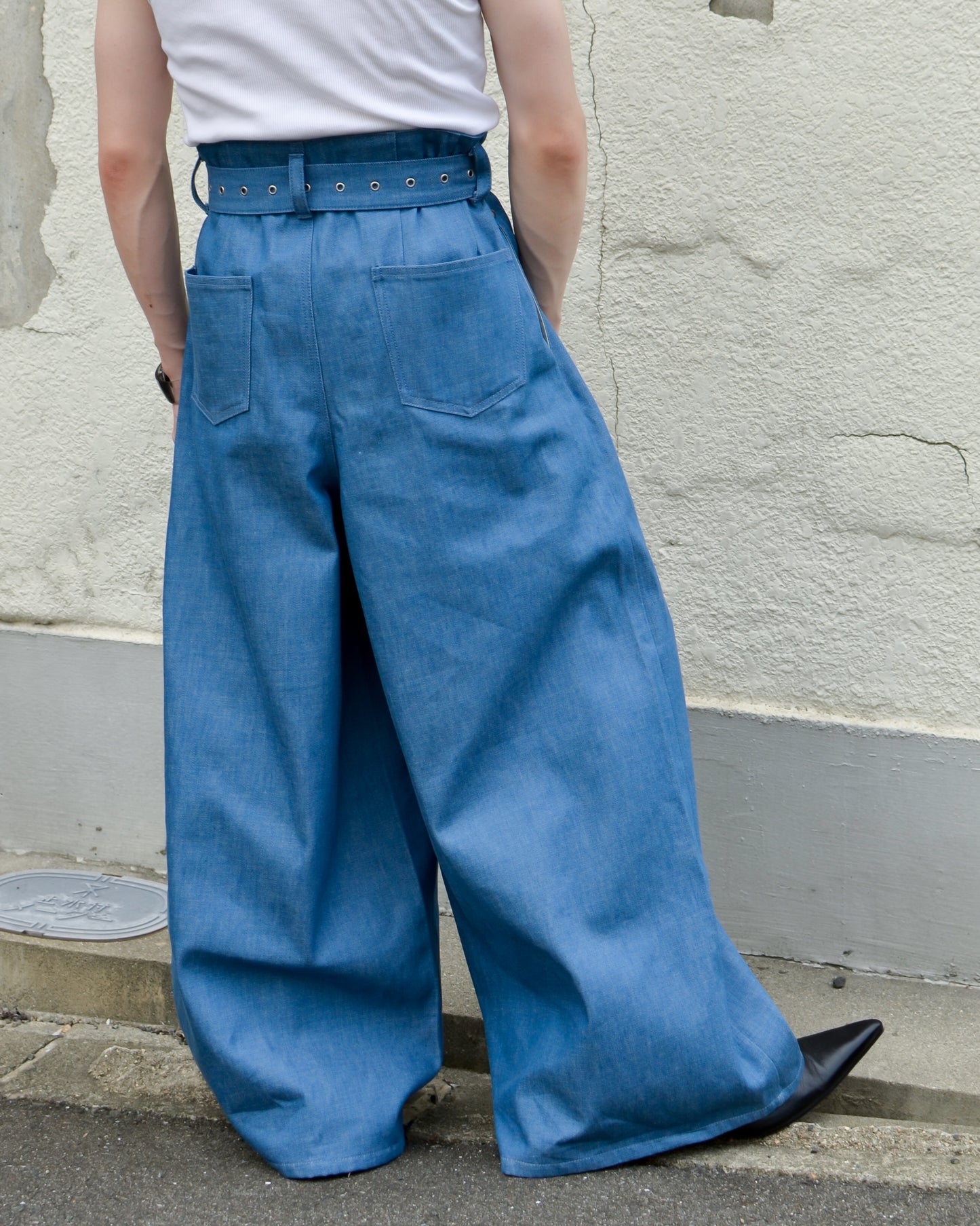 UE-004 / rigid denim hakama pant