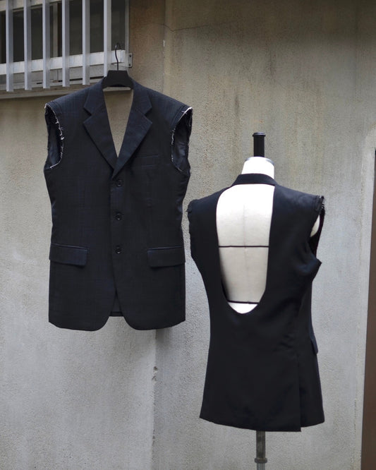 RE-012 / open back vest【A-B】