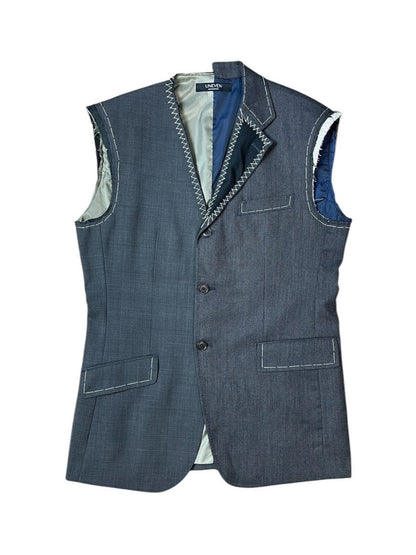 RE-015 / hand stitch asymmetry vest【E】