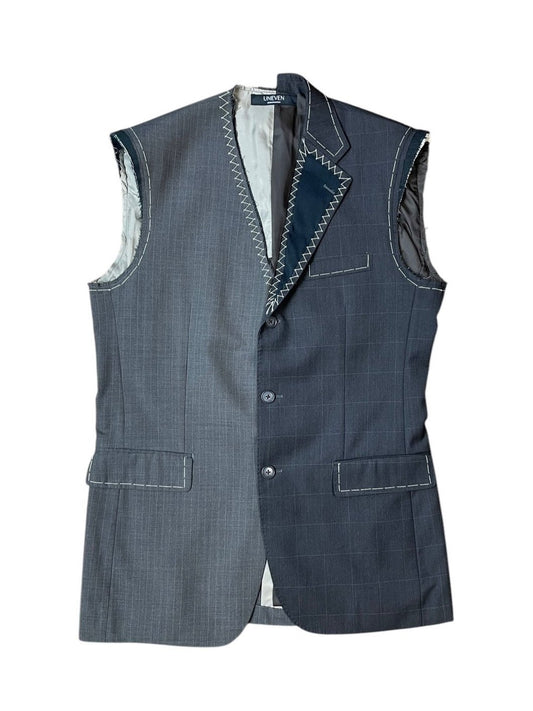 RE-015 / hand stitch asymmetry vest【D】