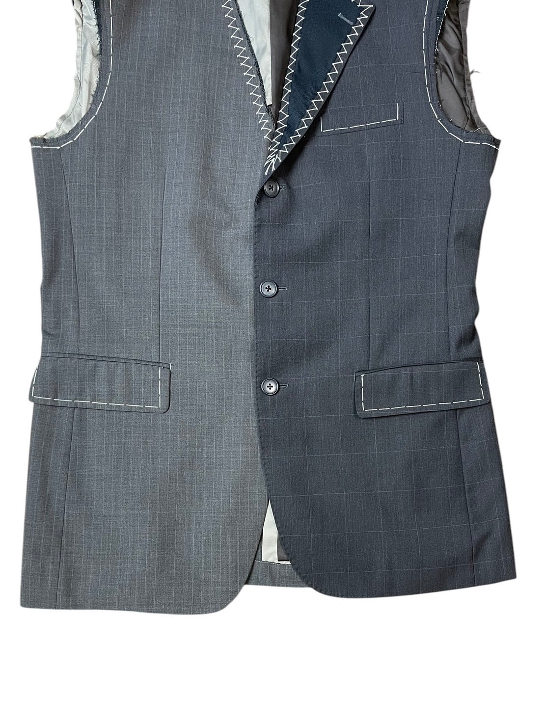 RE-015 / hand stitch asymmetry vest【D】