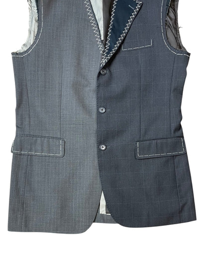 RE-015 / hand stitch asymmetry vest【D】