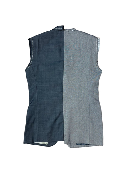 RE-015 / hand stitch asymmetry vest【C】