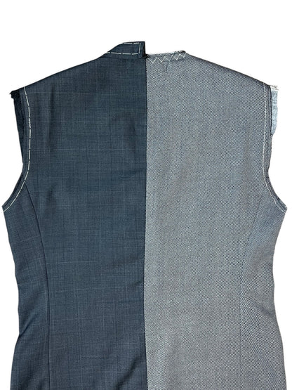 RE-015 / hand stitch asymmetry vest【C】