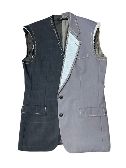 RE-015 / hand stitch asymmetry vest【B】