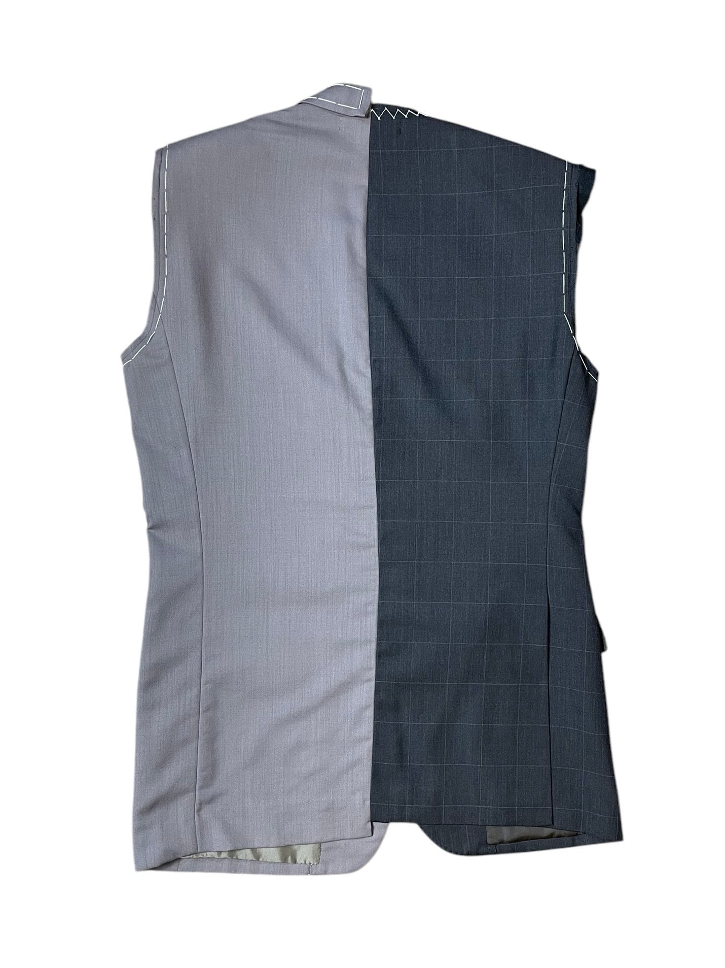 RE-015 / hand stitch asymmetry vest【B】