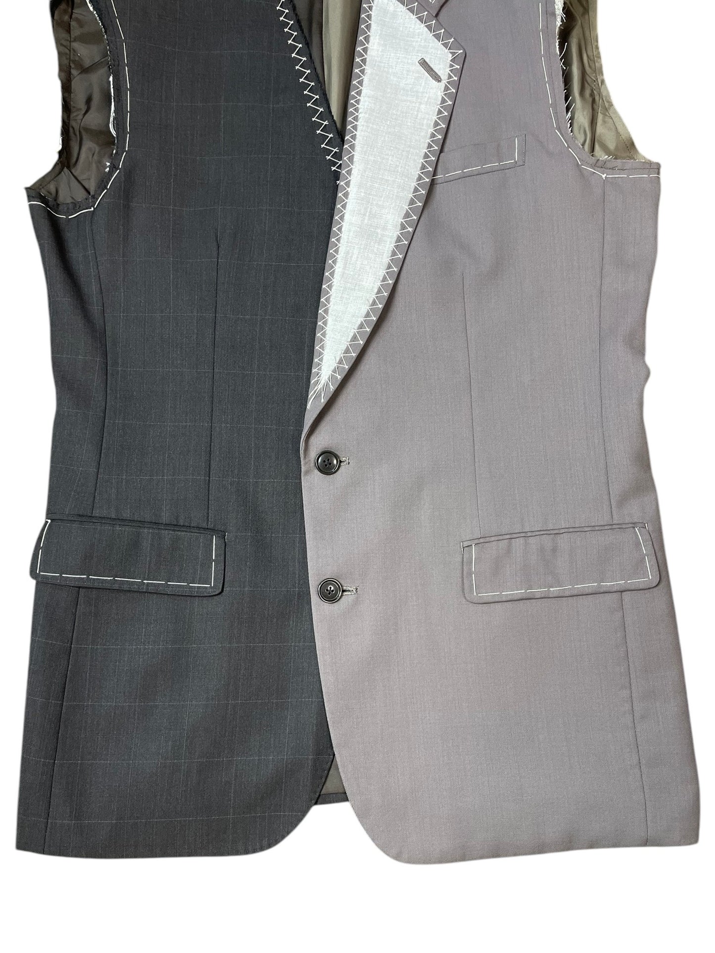 RE-015 / hand stitch asymmetry vest【B】